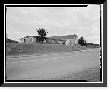 Historic Framed Print, Kodiak Naval Operating Base, Gymnasium, U.S. Coast Guard Station, Kodiak, Kodiak Island Borough, AK - 12,  17-7/8" x 21-7/8"