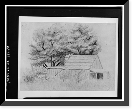 Historic Framed Print, Faraway Ranch, Willcox vicinity, Cochise County, AZ - 12,  17-7/8" x 21-7/8"