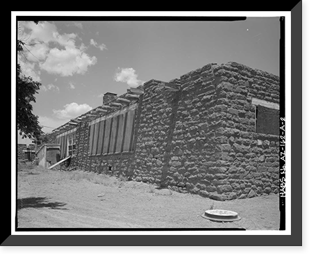 Historic Framed Print, Pinon Boarding School, Classroom Building, Navajo Route 41, North of Navajo Route 4, Pinon, Navajo County, AZ - 2,  17-7/8" x 21-7/8"