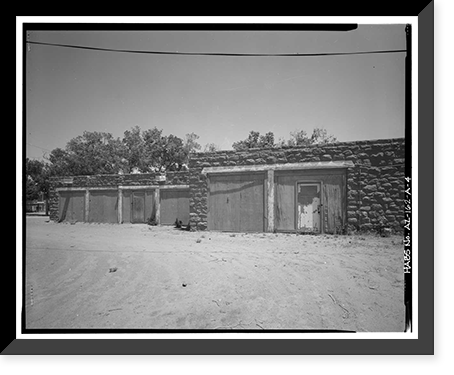 Historic Framed Print, Pinon Boarding School, Classroom Building, Navajo Route 41, North of Navajo Route 4, Pinon, Navajo County, AZ - 4,  17-7/8" x 21-7/8"