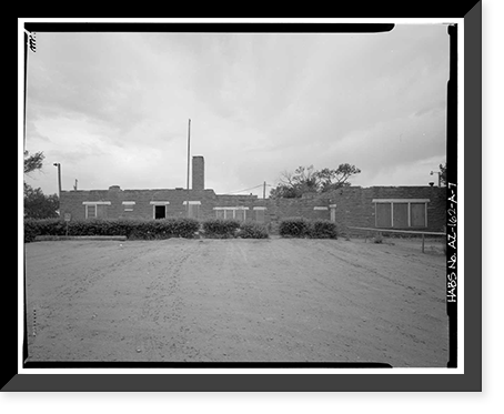 Historic Framed Print, Pinon Boarding School, Classroom Building, Navajo Route 41, North of Navajo Route 4, Pinon, Navajo County, AZ - 7,  17-7/8" x 21-7/8"