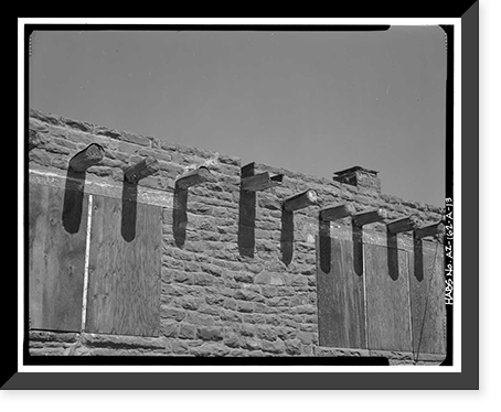 Historic Framed Print, Pinon Boarding School, Classroom Building, Navajo Route 41, North of Navajo Route 4, Pinon, Navajo County, AZ - 13,  17-7/8" x 21-7/8"