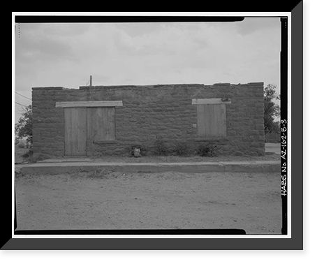 Historic Framed Print, Pinon Boarding School, Staff Quarters, Navajo Route 41, North of Navajo Route 4, Pinon, Navajo County, AZ - 3,  17-7/8" x 21-7/8"