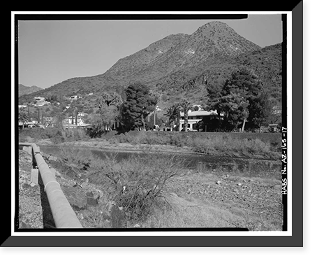 Historic Framed Print, Clifton Townsite, Confluence of Chase Creek & San Francisco River, Clifton, Greenlee County, AZ - 17,  17-7/8" x 21-7/8"