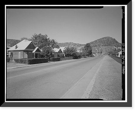 Historic Framed Print, Clifton Townsite, Confluence of Chase Creek & San Francisco River, Clifton, Greenlee County, AZ - 21,  17-7/8" x 21-7/8"