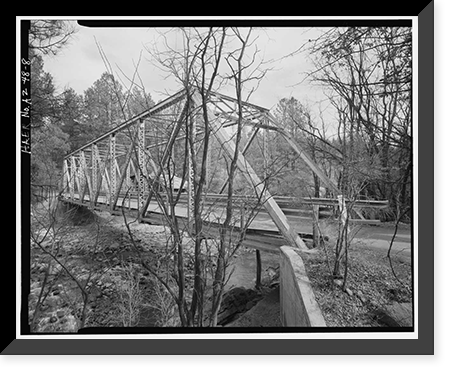 Historic Framed Print, Whispering Pines Bridge, Spanning East Verde River at Forest Service Contro, Payson vicinity, Gila County, AZ - 8,  17-7/8" x 21-7/8"