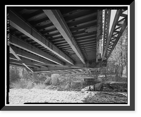 Historic Framed Print, Whispering Pines Bridge, Spanning East Verde River at Forest Service Contro, Payson vicinity, Gila County, AZ - 12,  17-7/8" x 21-7/8"