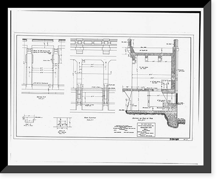 Historic Framed Print, San Carlos Irrigation Project, Ashurst-Hayden Dam, Gila River, T4S R11E S7, Coolidge, Pinal County, AZ - 16,  17-7/8" x 21-7/8"