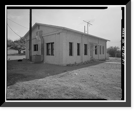 Historic Framed Print, San Carlos Irrigation Project, Ashurst-Hayden Dam, Dam Tender's House, Gila River, T4S R11E S7, Coolidge, Pinal County, AZ,  17-7/8" x 21-7/8"