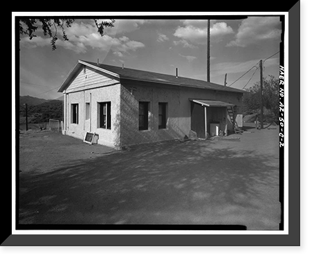 Historic Framed Print, San Carlos Irrigation Project, Ashurst-Hayden Dam, Dam Tender's House, Gila River, T4S R11E S7, Coolidge, Pinal County, AZ - 2,  17-7/8" x 21-7/8"