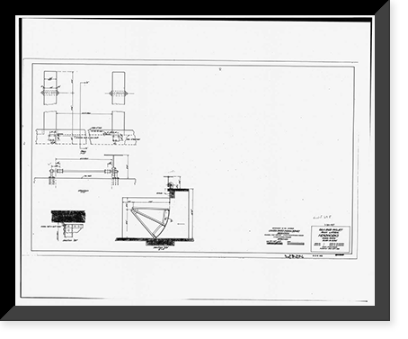 Historic Framed Print, San Carlos Irrigation Project, Pima Lateral, Main Canal at Sacaton Dam, Coolidge, Pinal County, AZ - 16,  17-7/8" x 21-7/8"