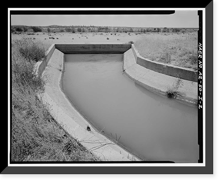 Historic Framed Print, San Carlos Irrigation Project, North Side Canal, North of Gila River, Coolidge, Pinal County, AZ - 2,  17-7/8" x 21-7/8"