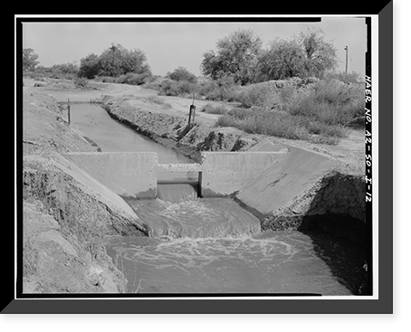 Historic Framed Print, San Carlos Irrigation Project, North Side Canal, North of Gila River, Coolidge, Pinal County, AZ - 12,  17-7/8" x 21-7/8"