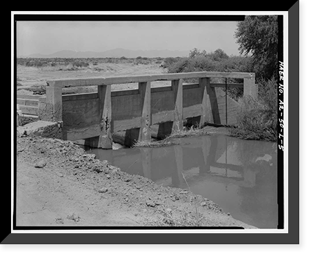 Historic Framed Print, San Carlos Irrigation Project, Casa Blanca Canal, Gila River, Coolidge, Pinal County, AZ - 5,  17-7/8" x 21-7/8"