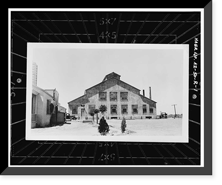 Historic Framed Print, San Carlos Irrigation Project, Coolidge Diesel Plant, Off Highway 57, Coolidge, Pinal County, AZ,  17-7/8" x 21-7/8"