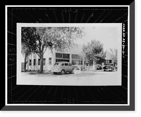 Historic Framed Print, San Carlos Irrigation Project, San Carlos Irrigation Project Headquarters, 205 West Roosevelt, Coolidge, Pinal County, AZ,  17-7/8" x 21-7/8"