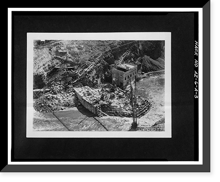 Historic Framed Print, Theodore Roosevelt Dam, Transformer House, Salt River, Tortilla Flat, Maricopa County, AZ- 3,  17-7/8" x 21-7/8"