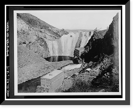 Historic Framed Print, Theodore Roosevelt Dam, Transformer House, Salt River, Tortilla Flat, Maricopa County, AZ- 4,  17-7/8" x 21-7/8"