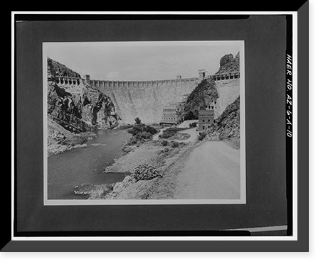 Historic Framed Print, Theodore Roosevelt Dam, Transformer House, Salt River, Tortilla Flat, Maricopa County, AZ- 10,  17-7/8" x 21-7/8"