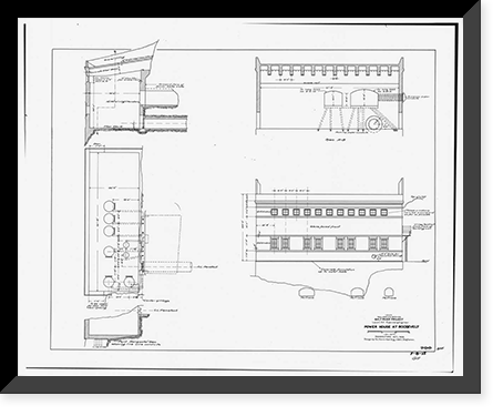 Historic Framed Print, Theodore Roosevelt Dam, Transformer House, Salt River, Tortilla Flat, Maricopa County, AZ- 11,  17-7/8" x 21-7/8"