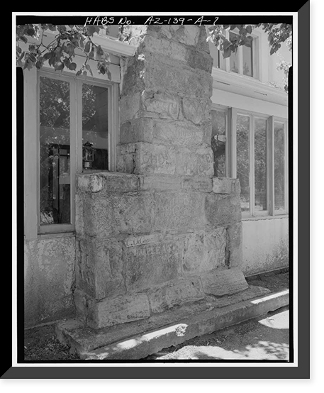 Historic Framed Print, Faraway Ranch, Erickson-Riggs Ranch House, State Highway 181, Willcox vicinity, Cochise County, AZ - 7,  17-7/8" x 21-7/8"