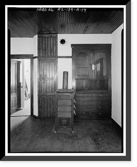 Historic Framed Print, Faraway Ranch, Erickson-Riggs Ranch House, State Highway 181, Willcox vicinity, Cochise County, AZ - 14,  17-7/8" x 21-7/8"