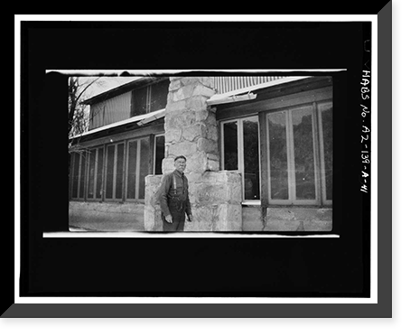 Historic Framed Print, Faraway Ranch, Erickson-Riggs Ranch House, State Highway 181, Willcox vicinity, Cochise County, AZ - 40,  17-7/8" x 21-7/8"