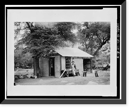 Historic Framed Print, Faraway Ranch, Office-Garage, Willcox vicinity, Cochise County, AZ - 3,  17-7/8" x 21-7/8"