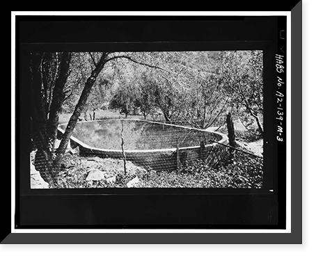 Historic Framed Print, Faraway Ranch, Swimming Pool, Willcox vicinity, Cochise County, AZ - 2,  17-7/8" x 21-7/8"