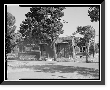 Historic Framed Print, Bright Angel Lodge, Cabin No. 6164-6167, Grand Canyon Village, South Rim, Grand Canyon National Park, Coconino County, AZ - 4,  17-7/8" x 21-7/8"