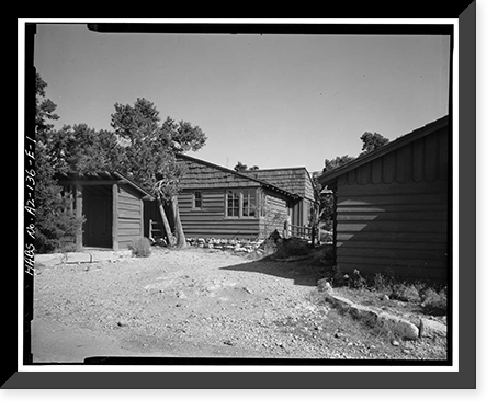 Historic Framed Print, Bright Angel Lodge, Cabin No. 6174-6177, Grand Canyon Village, South Rim, Grand Canyon National Park, Coconino County, AZ,  17-7/8" x 21-7/8"