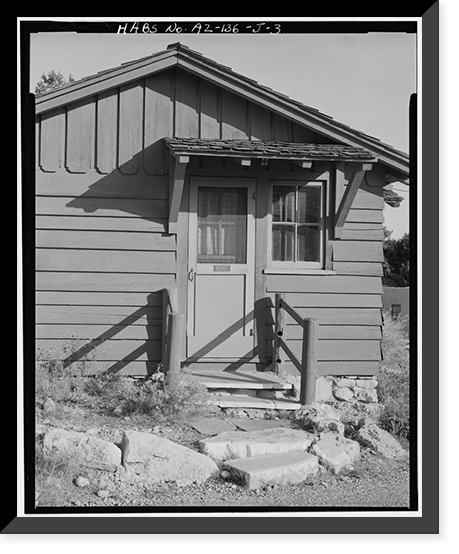 Historic Framed Print, Bright Angel Lodge, Cabin No. 6185-6187, Grand Canyon Village, South Rim, Grand Canyon National Park, Coconino County, AZ - 3,  17-7/8" x 21-7/8"