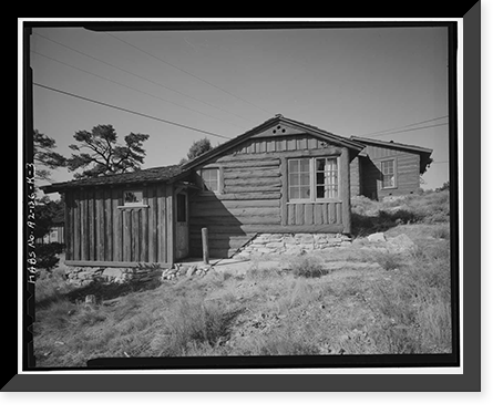 Historic Framed Print, Bright Angel Lodge, Cabin No. 6191-6192, Grand Canyon Village, South Rim, Grand Canyon National Park, Coconino County, AZ - 3,  17-7/8" x 21-7/8"