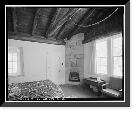 Historic Framed Print, Grand Canyon Lodge, Western Duplex Cabin, North Rim, Grand Canyon National Park, Coconino County, AZ - 4,  17-7/8" x 21-7/8"
