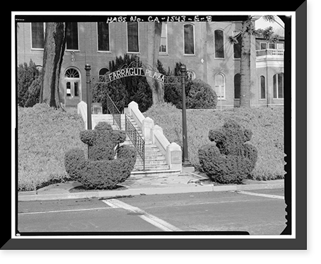 Historic Framed Print, Mare Island Naval Shipyard, Old Administrative Offices, Eighth Street, north side between Railroad Avenue, Vallejo, Solano County, CA - 7,  17-7/8" x 21-7/8"