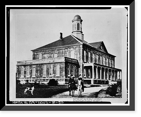 Historic Framed Print, Mare Island Naval Shipyard, Old Administrative Offices, Eighth Street, north side between Railroad Avenue, Vallejo, Solano County, CA - 19,  17-7/8" x 21-7/8"