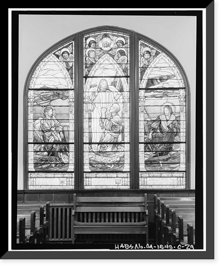 Historic Framed Print, Mare Island Naval Shipyard, St. Peter's Chapel, Walnut Street & Cedar Parkway, Vallejo, Solano County, CA - 25,  17-7/8" x 21-7/8"