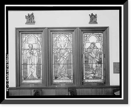 Historic Framed Print, Mare Island Naval Shipyard, St. Peter's Chapel, Walnut Street & Cedar Parkway, Vallejo, Solano County, CA - 26,  17-7/8" x 21-7/8"