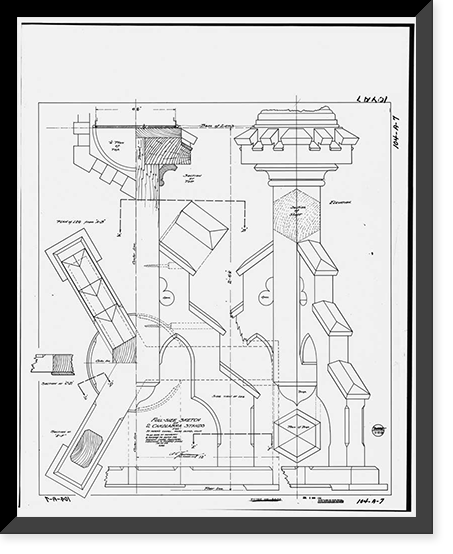 Historic Framed Print, Mare Island Naval Shipyard, St. Peter's Chapel, Walnut Street & Cedar Parkway, Vallejo, Solano County, CA - 33,  17-7/8" x 21-7/8"