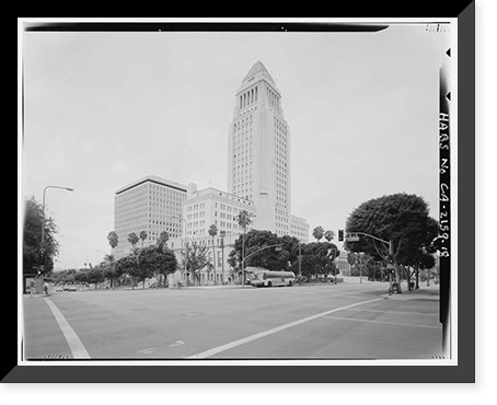 Historic Framed Print, Los Angeles City Hall, 200 North Spring Street, Los Angeles, Los Angeles County, CA - 2,  17-7/8" x 21-7/8"