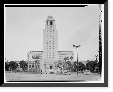 Historic Framed Print, Los Angeles City Hall, 200 North Spring Street, Los Angeles, Los Angeles County, CA - 6,  17-7/8" x 21-7/8"