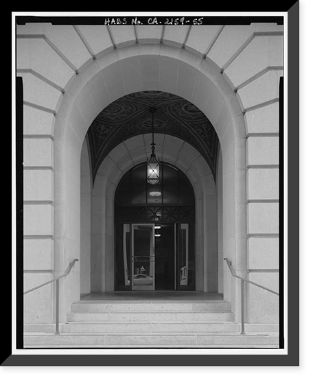 Historic Framed Print, Los Angeles City Hall, 200 North Spring Street, Los Angeles, Los Angeles County, CA - 39,  17-7/8" x 21-7/8"