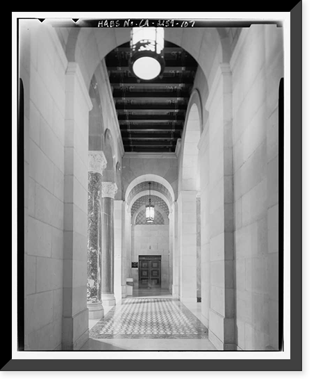 Historic Framed Print, Los Angeles City Hall, 200 North Spring Street, Los Angeles, Los Angeles County, CA - 91,  17-7/8" x 21-7/8"