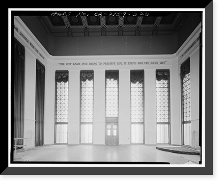 Historic Framed Print, Los Angeles City Hall, 200 North Spring Street, Los Angeles, Los Angeles County, CA - 310,  17-7/8" x 21-7/8"