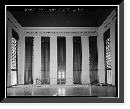 Historic Framed Print, Los Angeles City Hall, 200 North Spring Street, Los Angeles, Los Angeles County, CA - 312,  17-7/8" x 21-7/8"