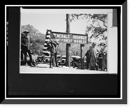 Historic Framed Print, Generals Highway, Three Rivers vicinity, Tulare County, CA - 19,  17-7/8" x 21-7/8"
