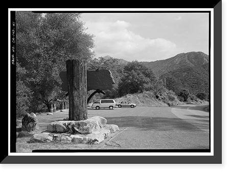 Historic Framed Print, Generals Highway, Three Rivers vicinity, Tulare County, CA - 38,  17-7/8" x 21-7/8"