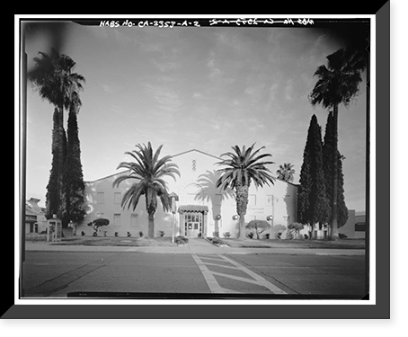 Historic Framed Print, March Air Force Base, March Field, Gymnasium, DeKay Avenue, Moreno Valley, Riverside County, CA - 2,  17-7/8" x 21-7/8"