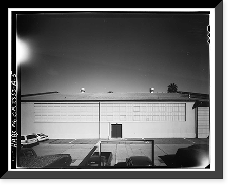 Historic Framed Print, March Air Force Base, March Field, Gymnasium, DeKay Avenue, Moreno Valley, Riverside County, CA - 5,  17-7/8" x 21-7/8"