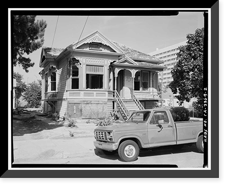 Historic Framed Print, Frank Pozzo House, 70 North River Street, San Jose, Santa Clara County, CA - 2,  17-7/8" x 21-7/8"